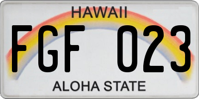 HI license plate FGF023