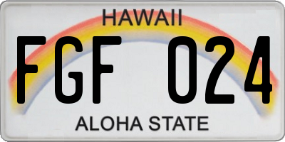 HI license plate FGF024