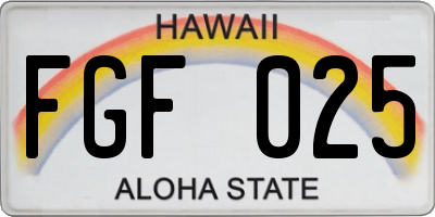 HI license plate FGF025