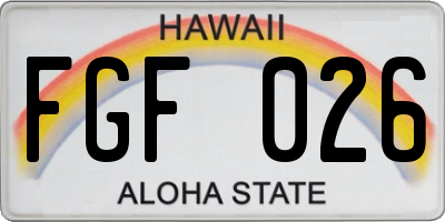 HI license plate FGF026