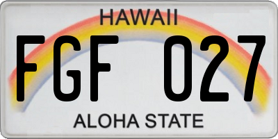 HI license plate FGF027