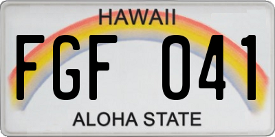 HI license plate FGF041