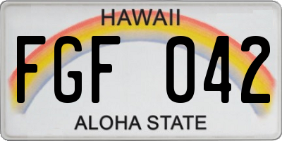 HI license plate FGF042