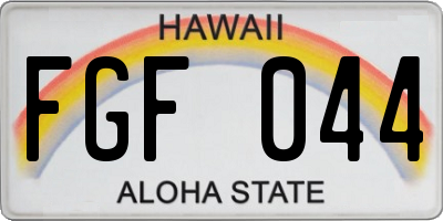 HI license plate FGF044