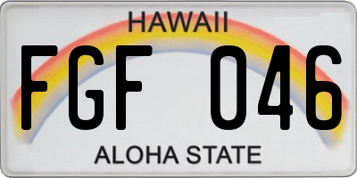 HI license plate FGF046