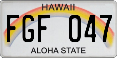 HI license plate FGF047