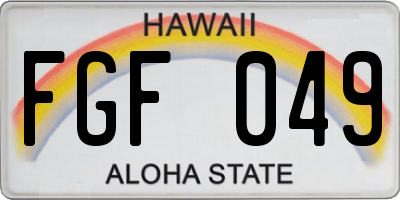 HI license plate FGF049