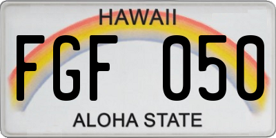 HI license plate FGF050