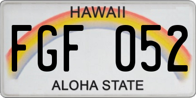 HI license plate FGF052