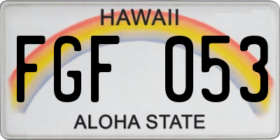 HI license plate FGF053