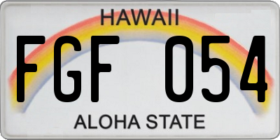 HI license plate FGF054