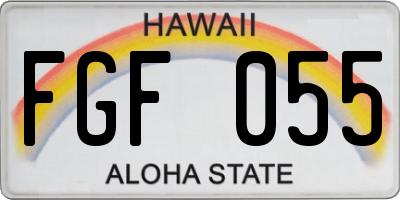 HI license plate FGF055
