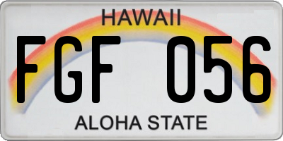 HI license plate FGF056