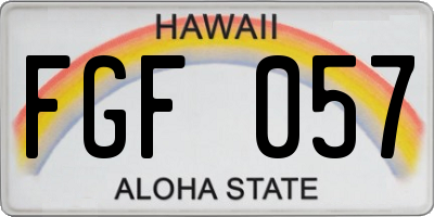 HI license plate FGF057