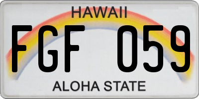 HI license plate FGF059