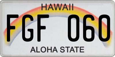 HI license plate FGF060