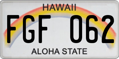 HI license plate FGF062