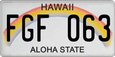 HI license plate FGF063