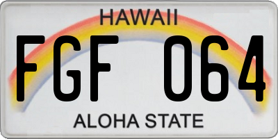HI license plate FGF064