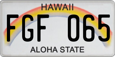 HI license plate FGF065