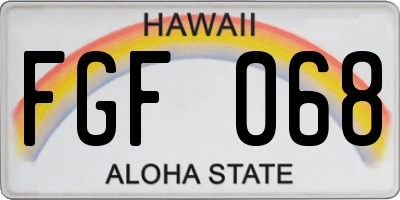 HI license plate FGF068