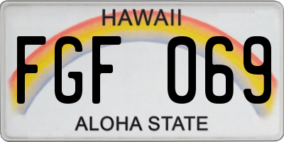 HI license plate FGF069