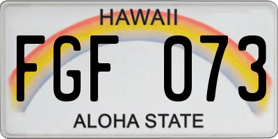 HI license plate FGF073
