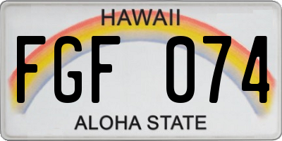 HI license plate FGF074