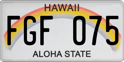 HI license plate FGF075