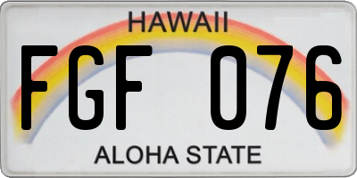 HI license plate FGF076