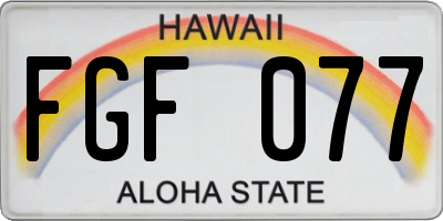 HI license plate FGF077