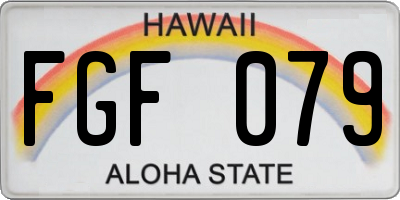 HI license plate FGF079