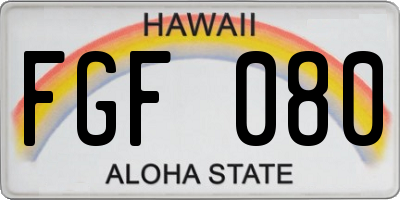 HI license plate FGF080