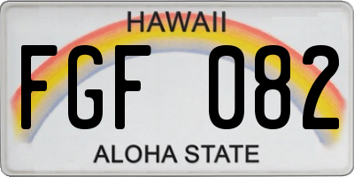 HI license plate FGF082