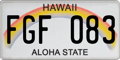 HI license plate FGF083