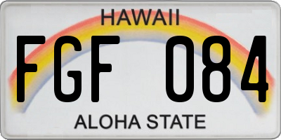 HI license plate FGF084