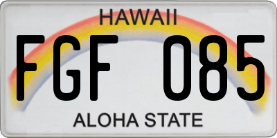 HI license plate FGF085