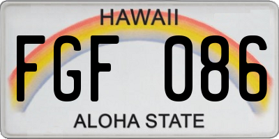 HI license plate FGF086