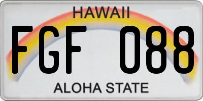 HI license plate FGF088