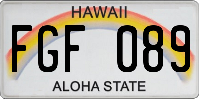 HI license plate FGF089
