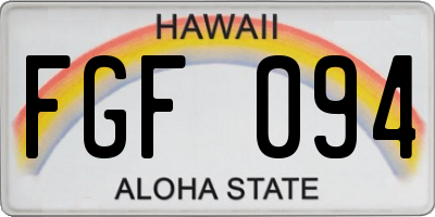HI license plate FGF094