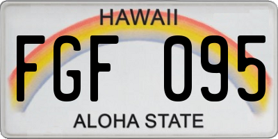 HI license plate FGF095