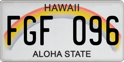 HI license plate FGF096