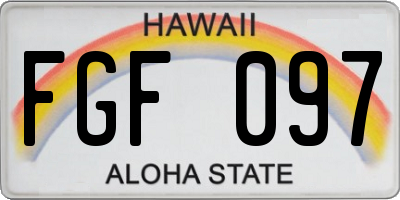HI license plate FGF097