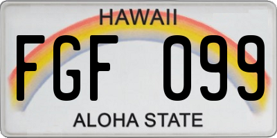 HI license plate FGF099