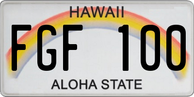HI license plate FGF100