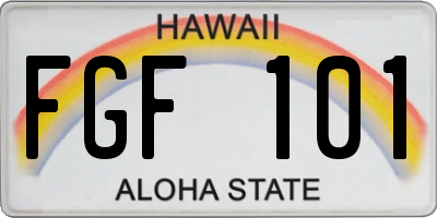 HI license plate FGF101
