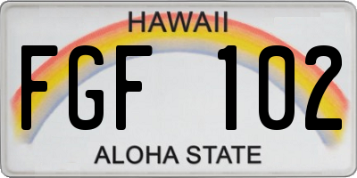 HI license plate FGF102