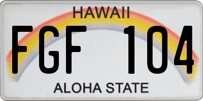 HI license plate FGF104