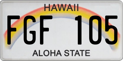 HI license plate FGF105